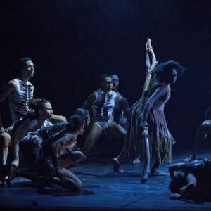 Elma Kris with Bangarra ensemble in Sheoak. Photo: Lisa Tomasetti.